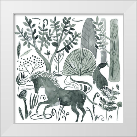 Forest Animals II White Modern Wood Framed Art Print by Wang, Melissa