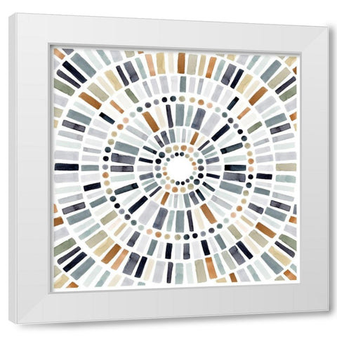 Concentric Tones I White Modern Wood Framed Art Print by Barnes, Victoria