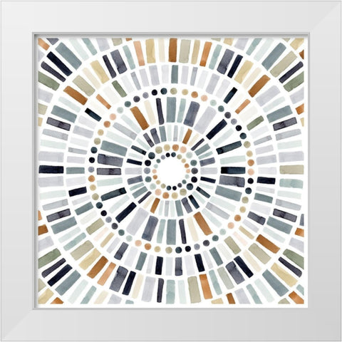 Concentric Tones I White Modern Wood Framed Art Print by Barnes, Victoria