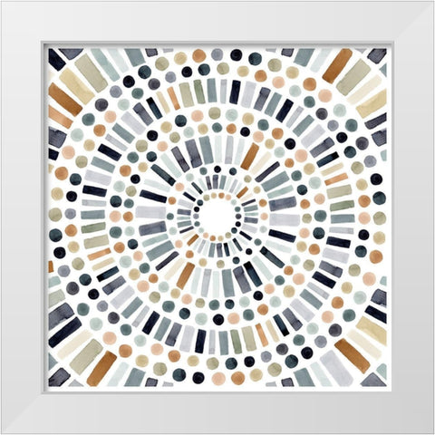 Concentric Tones II White Modern Wood Framed Art Print by Barnes, Victoria