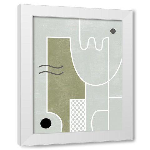 White Tile II White Modern Wood Framed Art Print by Wang, Melissa