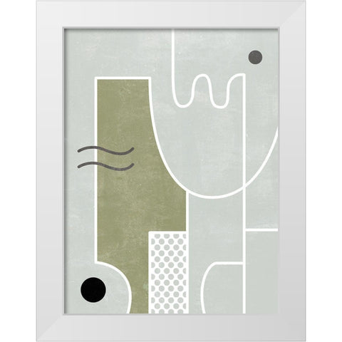 White Tile II White Modern Wood Framed Art Print by Wang, Melissa