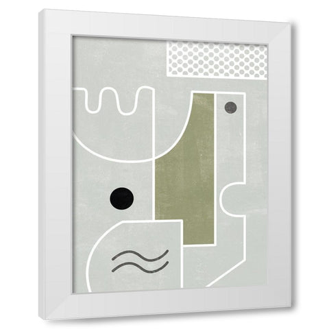 White Tile III White Modern Wood Framed Art Print by Wang, Melissa