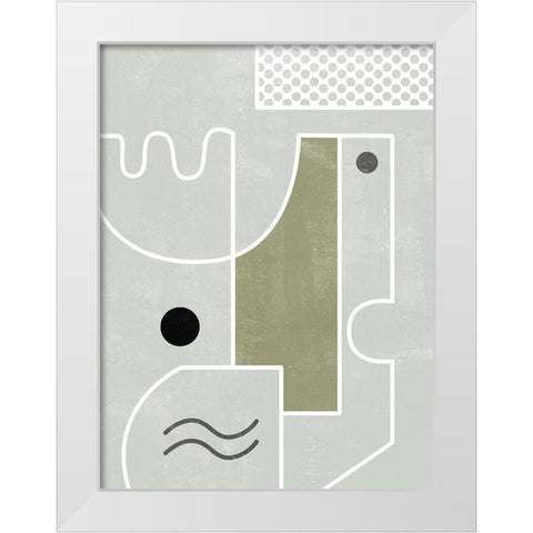 White Tile III White Modern Wood Framed Art Print by Wang, Melissa