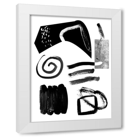 Memory Impressions II White Modern Wood Framed Art Print by Wang, Melissa