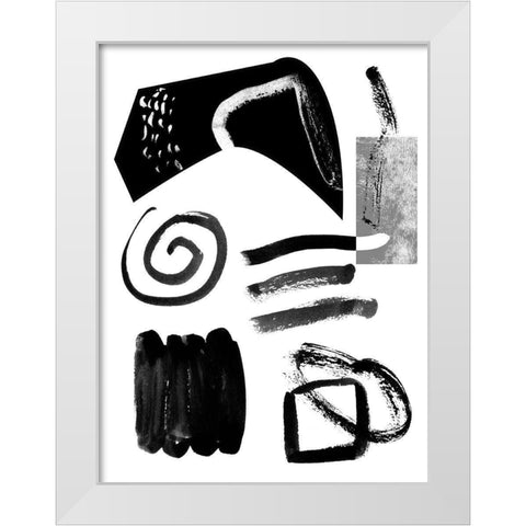 Memory Impressions II White Modern Wood Framed Art Print by Wang, Melissa