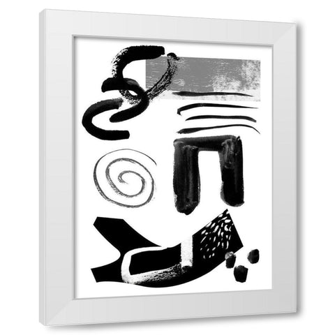 Memory Impressions IV White Modern Wood Framed Art Print by Wang, Melissa