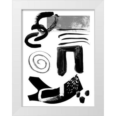 Memory Impressions IV White Modern Wood Framed Art Print by Wang, Melissa