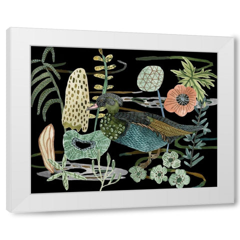 Duck in River II White Modern Wood Framed Art Print by Wang, Melissa