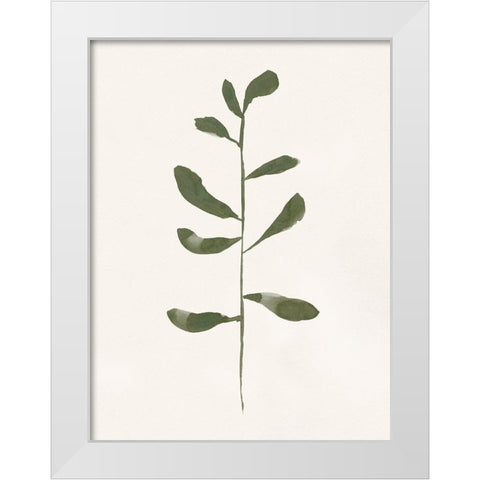 Minimal Sprig II White Modern Wood Framed Art Print by Barnes, Victoria