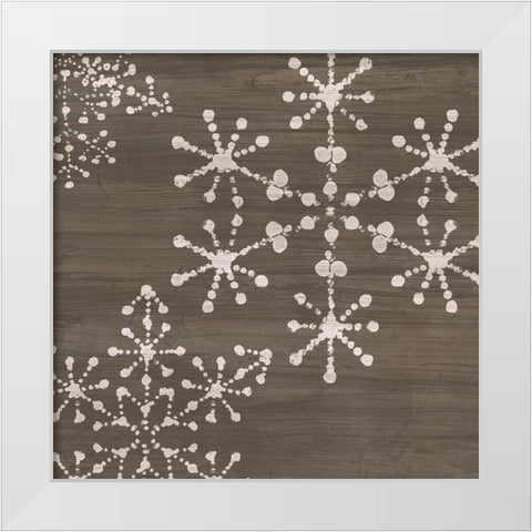 Aspen Snowflake I White Modern Wood Framed Art Print by Vess, June Erica