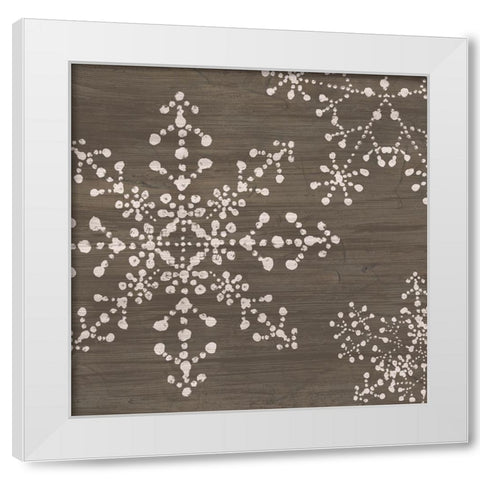 Aspen Snowflake II White Modern Wood Framed Art Print by Vess, June Erica