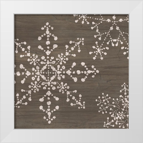 Aspen Snowflake II White Modern Wood Framed Art Print by Vess, June Erica