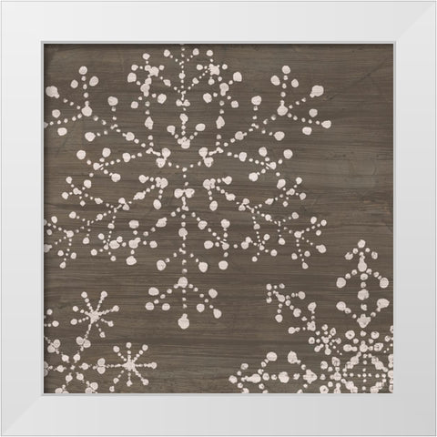 Aspen Snowflake III White Modern Wood Framed Art Print by Vess, June Erica