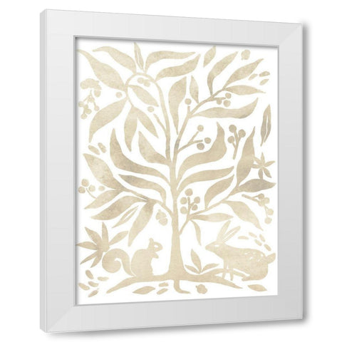 Parchment Block Print I White Modern Wood Framed Art Print by Vess, June Erica