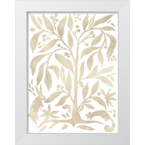 Parchment Block Print II White Modern Wood Framed Art Print by Vess, June Erica
