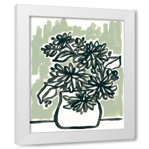 Windowsill Blossoms I White Modern Wood Framed Art Print by Vess, June Erica