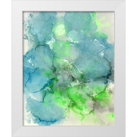 Turquoise Crystal White Modern Wood Framed Art Print by Curinga, Kim