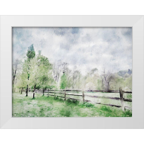 Scenic Fence White Modern Wood Framed Art Print by Curinga, Kim