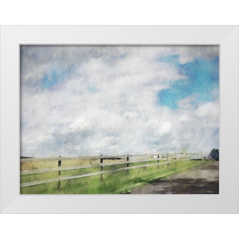 Pasture Fence White Modern Wood Framed Art Print by Curinga, Kim