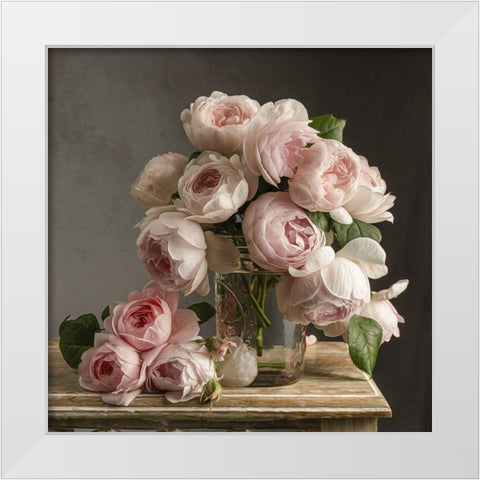 Rosetopia White Modern Wood Framed Art Print by McLean, Leah