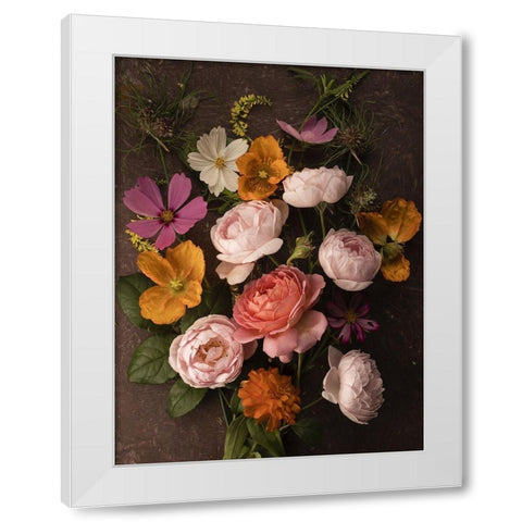 A Pocket Full of Posies White Modern Wood Framed Art Print by McLean, Leah