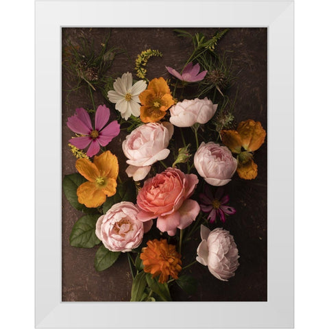 A Pocket Full of Posies White Modern Wood Framed Art Print by McLean, Leah
