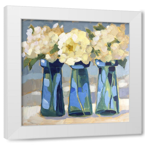 Threes Company White Modern Wood Framed Art Print by Riger, Sue