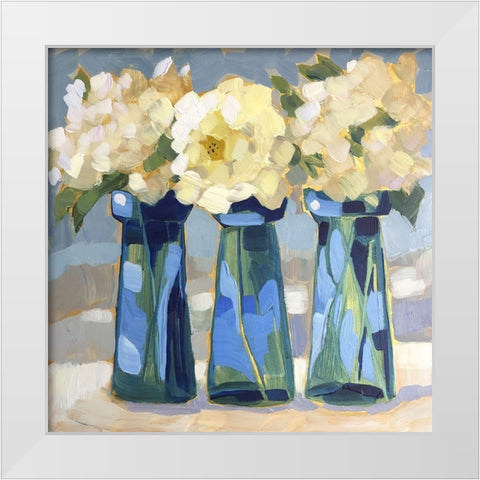 Threes Company White Modern Wood Framed Art Print by Riger, Sue