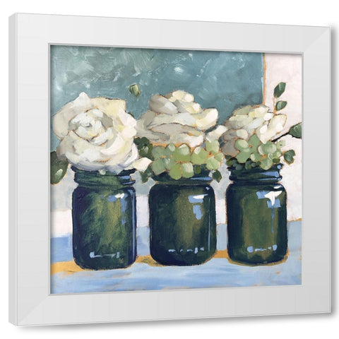 White Roses White Modern Wood Framed Art Print by Riger, Sue
