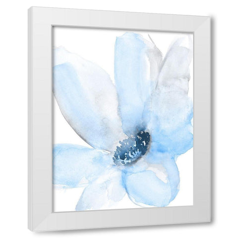 Cobalt Flower II White Modern Wood Framed Art Print by Goldberger, Jennifer