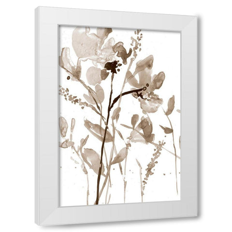 Neutral Floral Overlay II White Modern Wood Framed Art Print by Goldberger, Jennifer