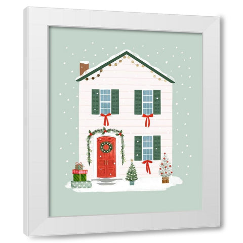 Festive Front Door III White Modern Wood Framed Art Print by Barnes, Victoria