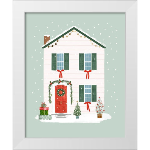 Festive Front Door III White Modern Wood Framed Art Print by Barnes, Victoria