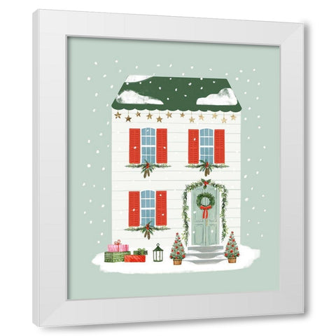 Festive Front Door IV White Modern Wood Framed Art Print by Barnes, Victoria