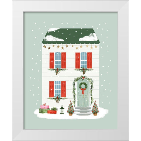 Festive Front Door IV White Modern Wood Framed Art Print by Barnes, Victoria