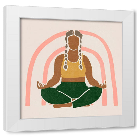 Om Together I White Modern Wood Framed Art Print by Vess, June Erica