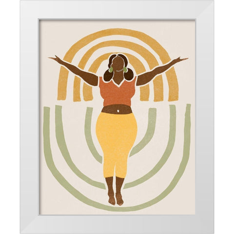 Om Together III White Modern Wood Framed Art Print by Vess, June Erica