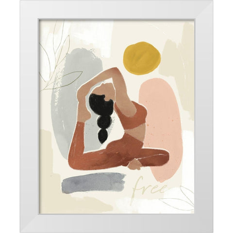 Yoga Practice I White Modern Wood Framed Art Print by Barnes, Victoria