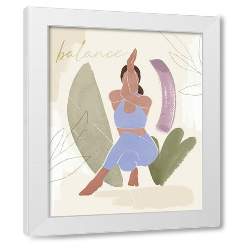 Yoga Practice II White Modern Wood Framed Art Print by Barnes, Victoria