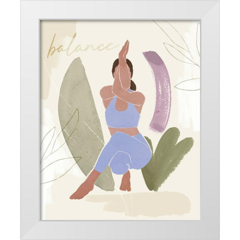 Yoga Practice II White Modern Wood Framed Art Print by Barnes, Victoria