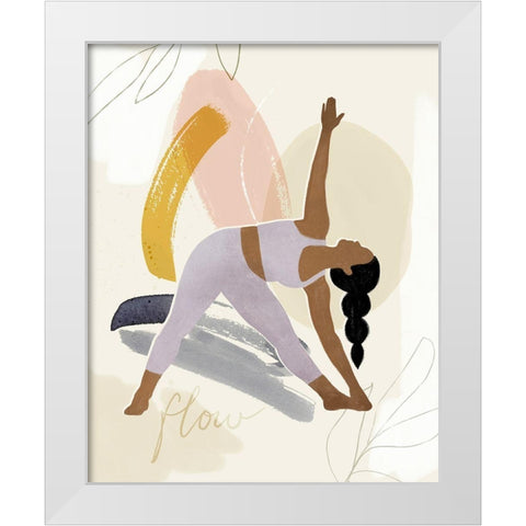 Yoga Practice IV White Modern Wood Framed Art Print by Barnes, Victoria