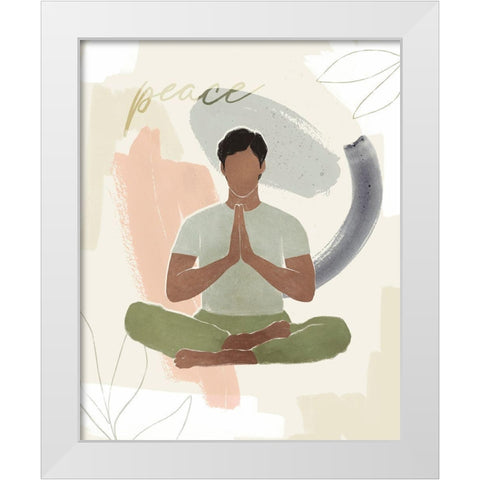 Yoga Practice V White Modern Wood Framed Art Print by Barnes, Victoria