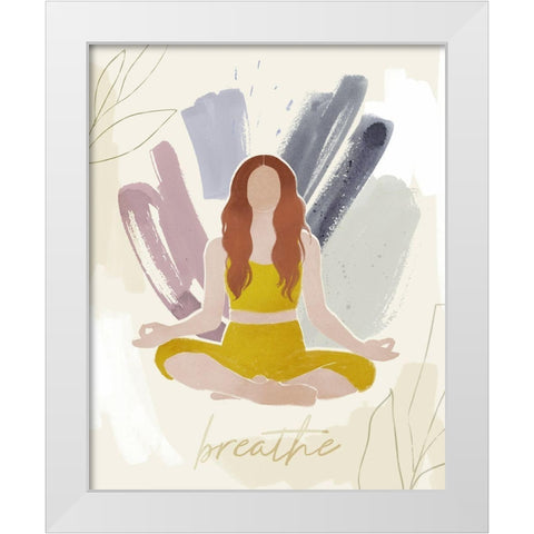 Yoga Practice VI White Modern Wood Framed Art Print by Barnes, Victoria