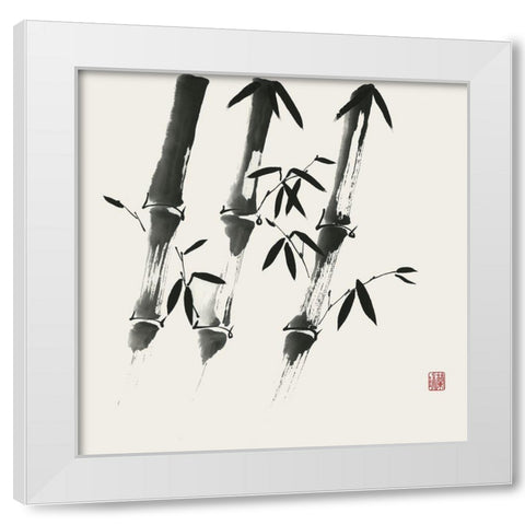 Bamboo Collection I White Modern Wood Framed Art Print by Rae, Nan