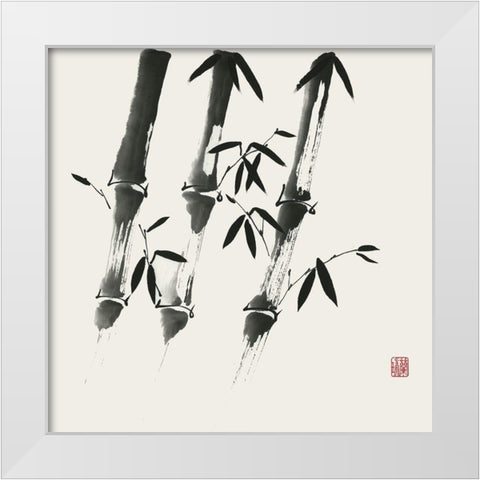 Bamboo Collection I White Modern Wood Framed Art Print by Rae, Nan