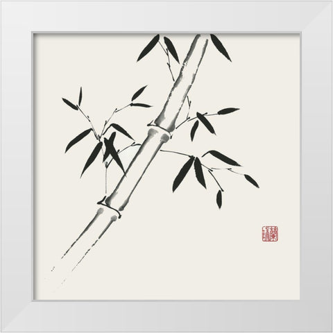 Bamboo Collection III White Modern Wood Framed Art Print by Rae, Nan