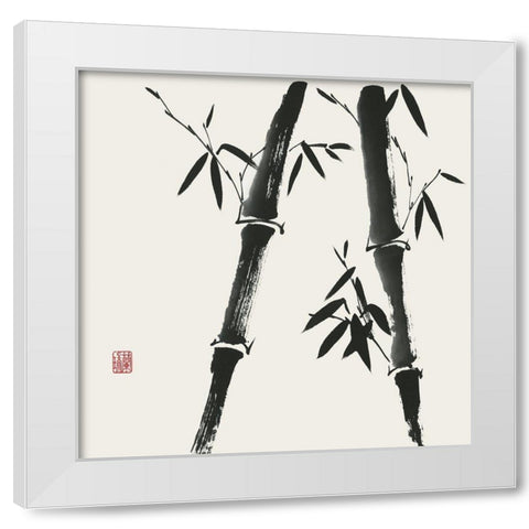 Bamboo Collection IV White Modern Wood Framed Art Print by Rae, Nan