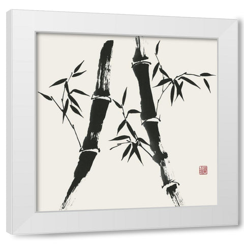 Bamboo Collection V White Modern Wood Framed Art Print by Rae, Nan