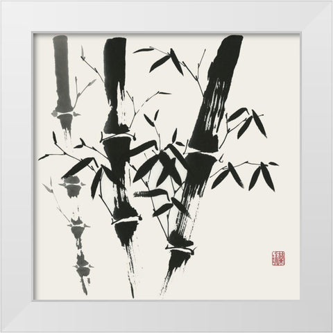 Bamboo Collection VI White Modern Wood Framed Art Print by Rae, Nan